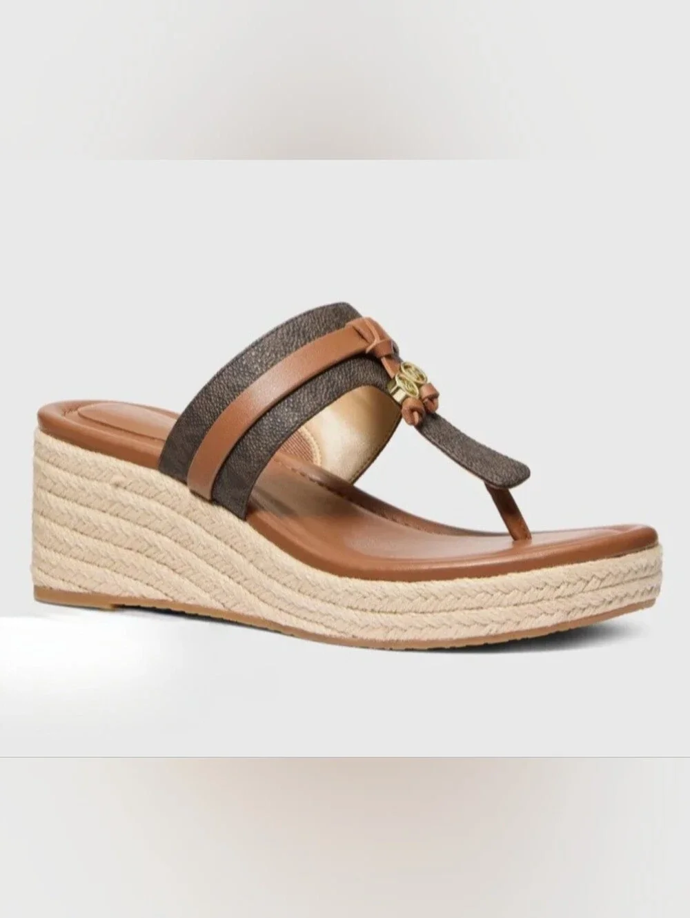 Zoe Signature Logo Wedge Sandals